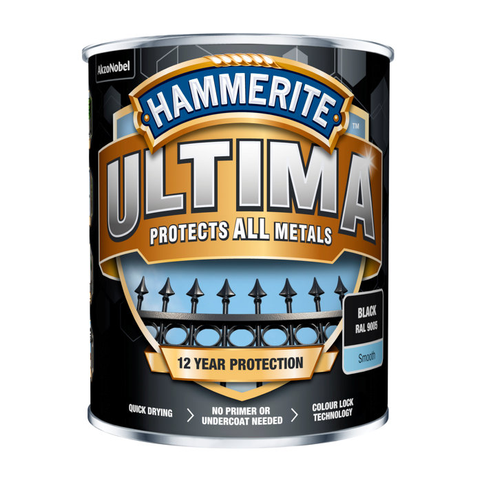 Hammerite Ultima svart metallmaling 750 ml